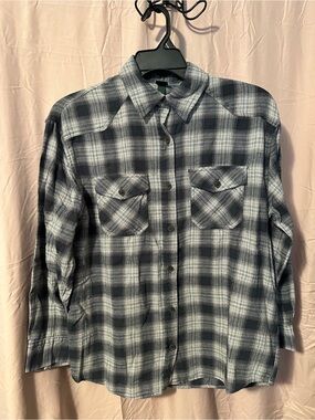 wild fable Black and Gray Plaid Button-Down Shirt